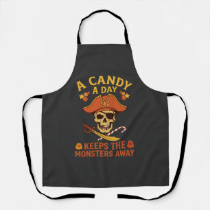 Snoepdag Halloween Piraat Schedel Stok Schort