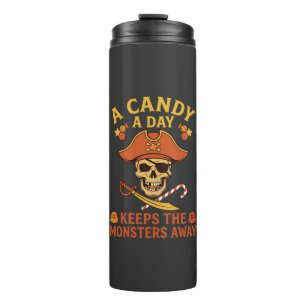 Snoepdag Halloween Piraat Schedel Stok Thermosbeker