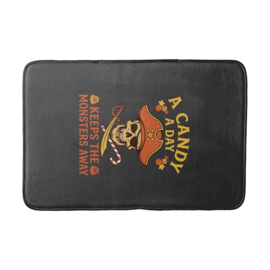 Snoepdag Halloween Piraat Schedelstok Badmat (Voorkant)