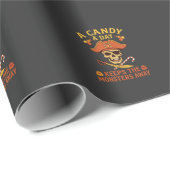 Snoepdag Halloween Piraat Schedelstok Cadeaupapier (Rol Hoek)