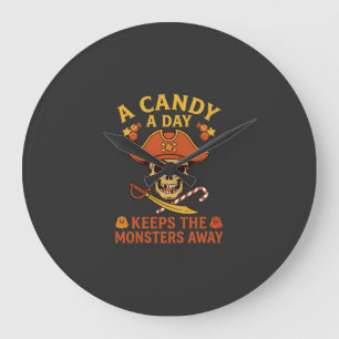 Snoepdag Halloween Piraat Schedelstok Grote Klok