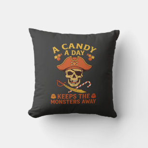 Snoepdag Halloween Piraat Schedelstok Kussen
