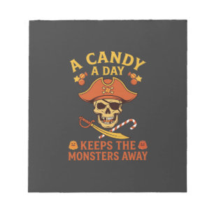 Snoepdag Halloween Piraat Schedelstok Notitieblok