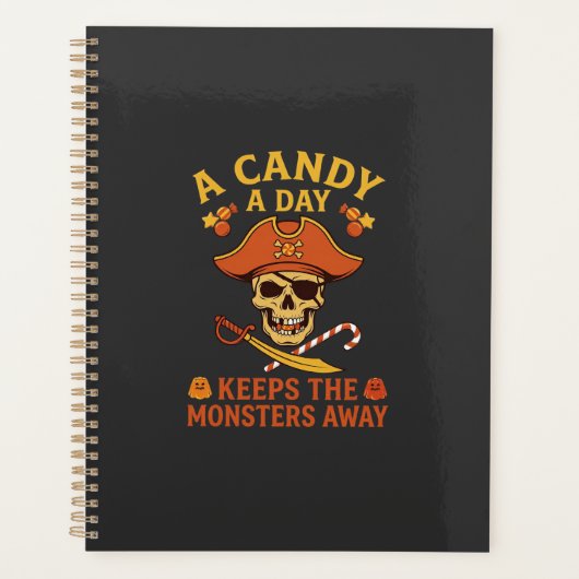 Snoepdag Halloween Piraat Schedelstok Planner (Voorkant)