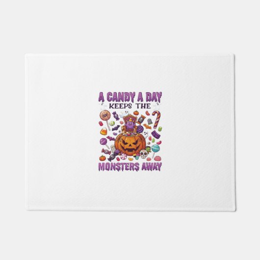 Snoepdag Houdt Monsters Weg Halloween Pompoen_1 Deurmat (Voorkant)