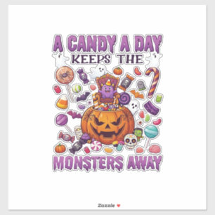 Snoepdag Houdt Monsters Weg Halloween Pompoen_1 Sticker