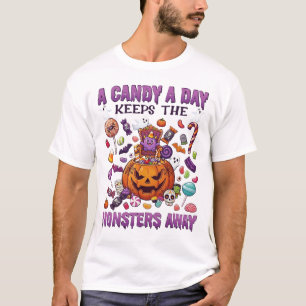 Snoepdag Houdt Monsters Weg Halloween Pompoen_1 T-shirt