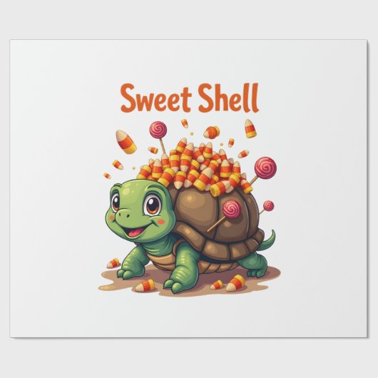 Snoepdop Schildpad Cadeaupapier (Vlak)