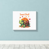 Snoepdop Schildpad Canvas Afdruk (Insitu (Houten vloer))