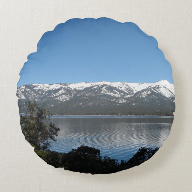 Snoepdorp Noord-Shore Lake Tahoe Rond Kussen (Voorkant)