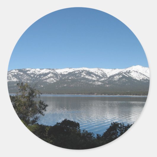 Snoepdorp Noord-Shore Lake Tahoe Ronde Sticker (Voorkant)
