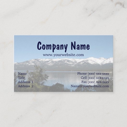 Snoepdorp Noord-Shore Lake Tahoe Visitekaartje (Voorkant)