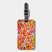 snoepgoed van bonen, van kleurrijk snoep bagagelabel (Voorkant verticaal)