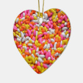 snoepgoed van bonen, van kleurrijk snoep keramisch ornament (Links)