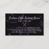 snoepgoed van paars meisje, gebak, zwart visitekaartje (Achterkant)