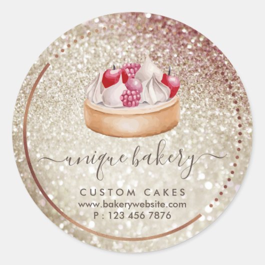 Snoepgoed voor de bereiding van een crème ronde sticker (Voorkant)