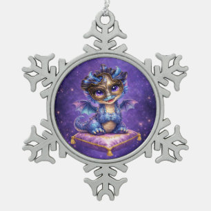 Snoephartige Fantasy Draak Sneeuwvlok Ornament