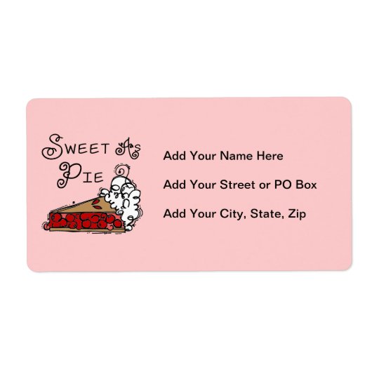 Snoepje als Pastei Etiket (Voorkant)