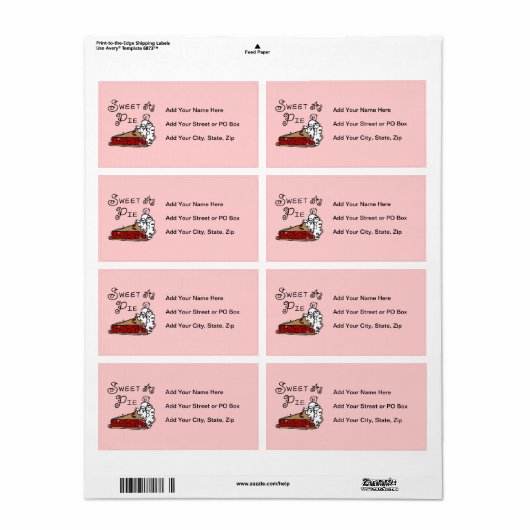 Snoepje als Pastei Etiket (Full Sheet)