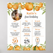 Snoepje Citroen 1e verjaardag Mijlpaal bord Poster (Voorkant)