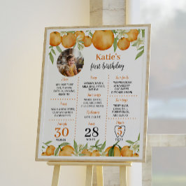 Snoepje Citroen 1e verjaardag Mijlpaal bord Poster