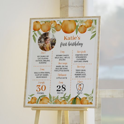 Snoepje Citroen 1e verjaardag Mijlpaal bord Poster