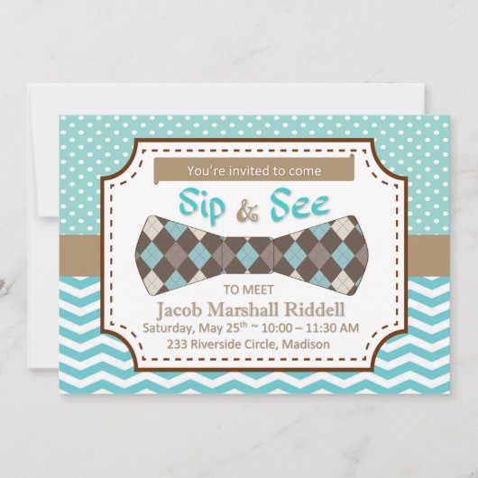 Snoepje kijken voor jongetje met dasje (Voorkant)