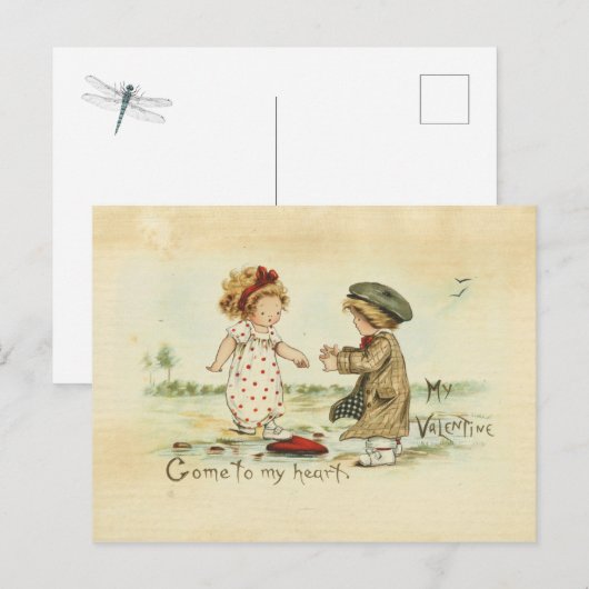 Snoepje van de Illustratie van de Valentijnsdag Feestdagenkaart (Voorkant / Achterkant)