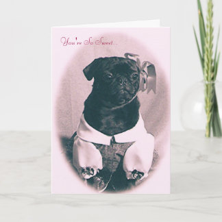 Snoepje Weinig Pug Wenskaart van de Valentijnsdag Feestdagen Kaart