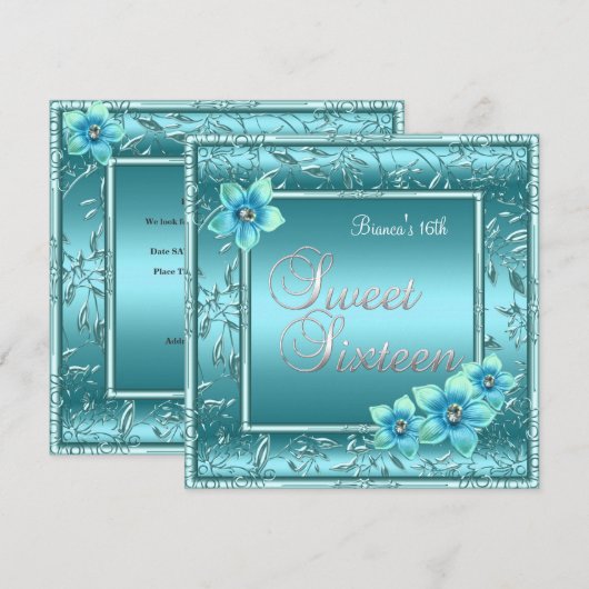 Snoepje Zestien Zilver 2 van de Bloem van de Kaart (Voorkant / Achterkant)