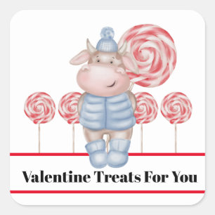Snoepjes Alleen Voor Jou Valentijnstickers Vierkante Sticker