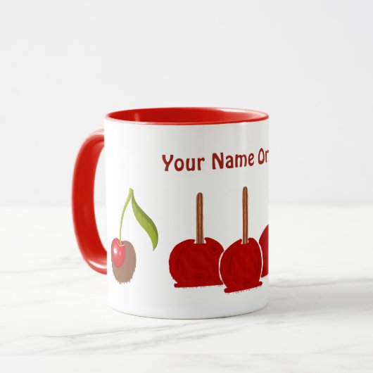 Snoepjes appels mok (Voorkant links)