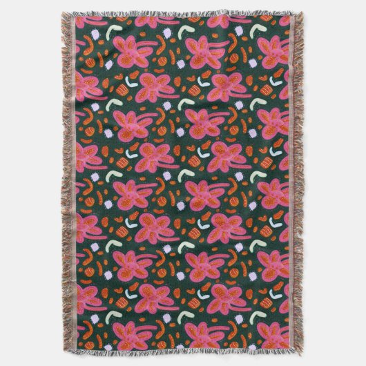 Snoepjes bloemen en paaspatroon - donker deken (Voorkant Verticaal)
