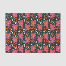 Snoepjes bloemen en paaspatroon - donker tissuepapier