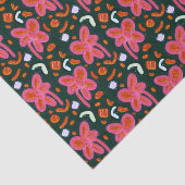 Snoepjes bloemen en paaspatroon - donker tissuepapier (Detail)