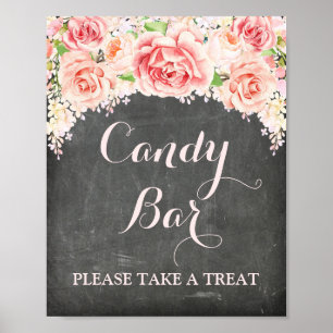 Snoepjes bord voor weddenschappen Roze Waterverf C Poster