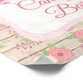Snoepjes borden Roze Rustic Wood Floral Poster (Hoek)