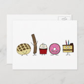 Snoepjes broodpan dulce churro donut cake cupcake briefkaart (Voorkant / Achterkant)