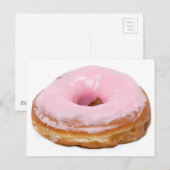 Snoepjes Dessert Eten Roze Frosted Donut Briefkaart (Voorkant / Achterkant)