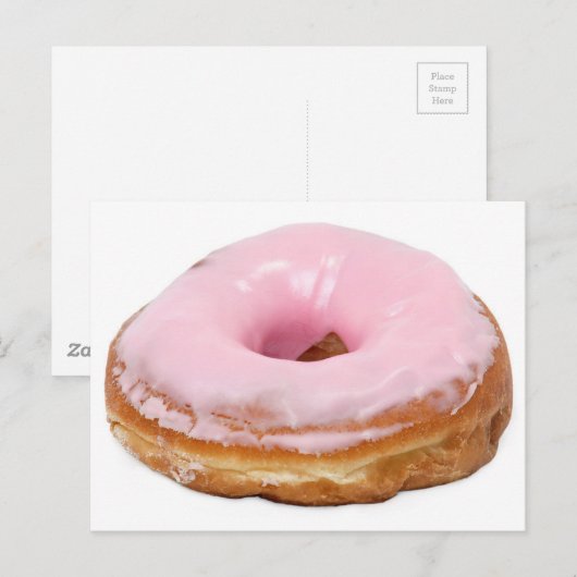 Snoepjes Dessert Eten Roze Frosted Donut Briefkaart (Voorkant / Achterkant)