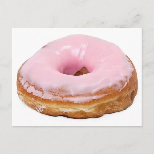 Snoepjes Dessert Eten Roze Frosted Donut Briefkaart (Voorkant)