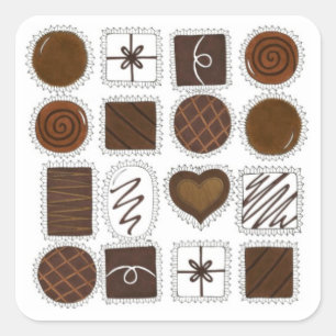 Snoepjes Doos Chocolade Chocolade Chocolade Valent Vierkante Sticker
