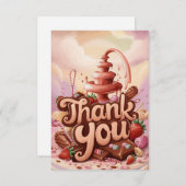 Snoepjes Eenvoudige Chocolade bedankkaart (Voorkant / Achterkant)