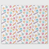 Snoepjes en Ice Cream Christmas Cadeaupapier (Vlak)