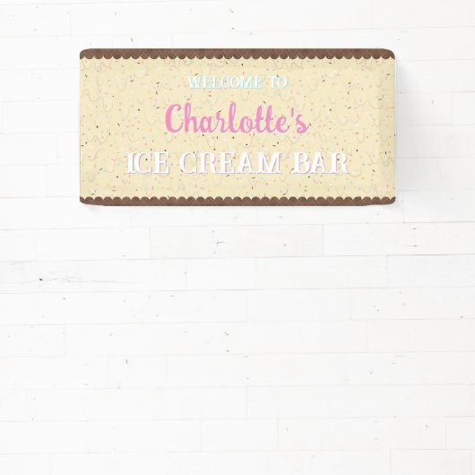 Snoepjes en ivoorkleurig ijs spandoek (Insitu)