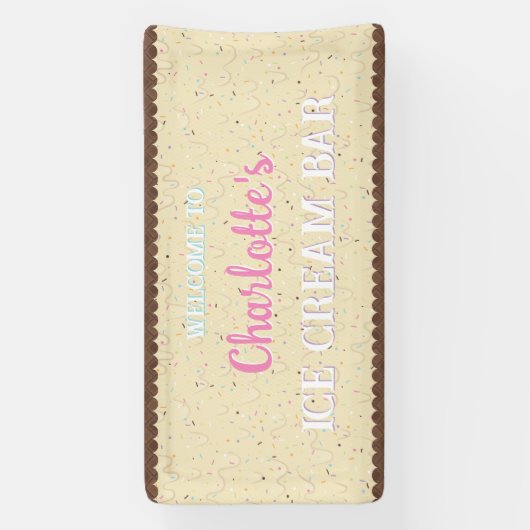 Snoepjes en ivoorkleurig ijs spandoek (Verticaal)