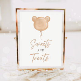 Snoepjes en lekkernijen Teddybeer ballon verjaarda Poster