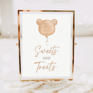 Snoepjes en lekkernijen Teddybeer ballon verjaarda Poster