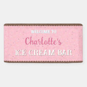 Snoepjes en Roze Ijs Spandoek (Horizontaal)