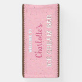 Snoepjes en Roze Ijs Spandoek (Verticaal)